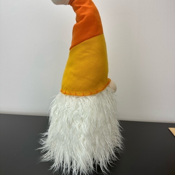 Gnome Candy Corn Hat Decoration Moldable Hat Stone Filled Bottom Fall Halloween - Picture 3 of 11